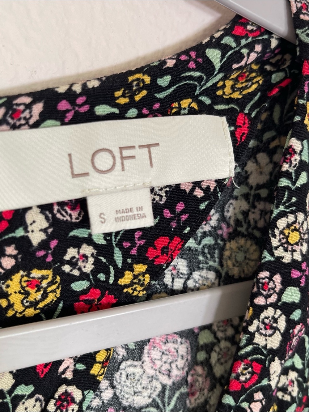 Loft Floral Long-Sleeve Wrap Romper - Black/Multi small - Picture 5 of 5